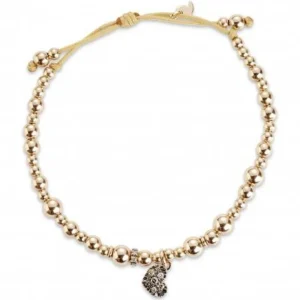Pulseras^Joyería Suiza Pulsera de Cervera con bolitas de oro rosa y brillantes brown