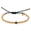 Pulseras^Joyería Suiza Pulsera de Jaibor de bolitas de oro rosa y brillante negro