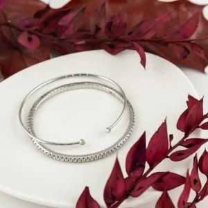 Pulseras^Joyería Suiza Pulsera riviere ela虂stica de oro blanco y brillantes