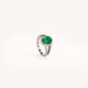 Anillos^Joyería Suiza S_PF_196E-1_ SORTIJA DE ESMERALDA CON ORLA DE BRILLANTES