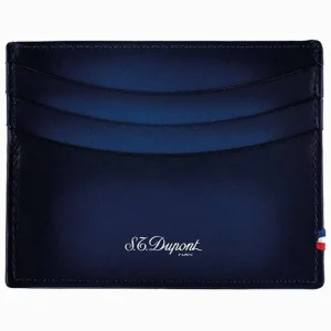 Complementos^Joyería Suiza Tarjetero de caballero de St Dupont en piel azul