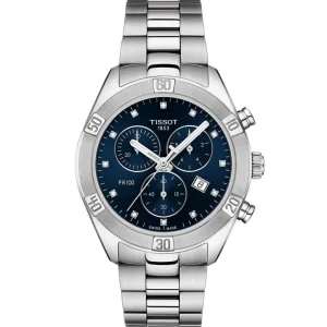 Tissot^Joyería Suiza tissot-pr-100-sport-chic-crono-azul-i虂ndices-diamantes-t1019171104600